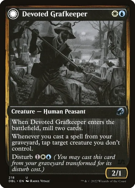 Devoted Grafkeeper // Departed Soulkeeper, Magic card DBL 218 — Innistrad: Double Feature set