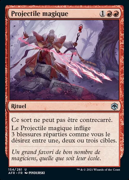 Projectile magique, carte Magic AFR 154 — extension Forgotten Realms: Aventures dans les Royaumes Oubliés