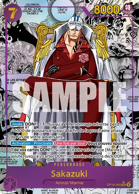 Sakazuki, carte One Piece OP16-065 — extension L'HEURE DE LA BATAILLE DÉCISIVE