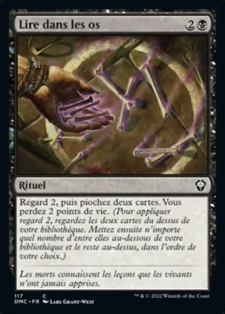Lire dans les os, carte Magic DMC 117 — extension Dominaria United Commander