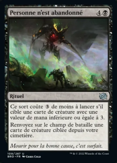 Personne n'est abandonné, carte Magic BRO 109 — extension La Guerre Fratricide
