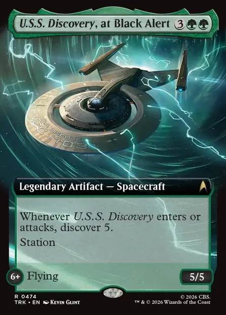U.S.S. Discovery, at Black Alert, Magic card TRK 474 — Star Trek set