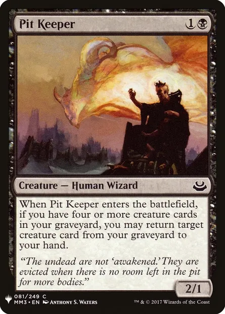 Pit Keeper, Magic card PLST MM3-81 — The List set