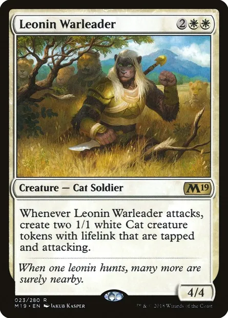 Leonin Warleader, Magic card M19 23 — Core Set 2019 set