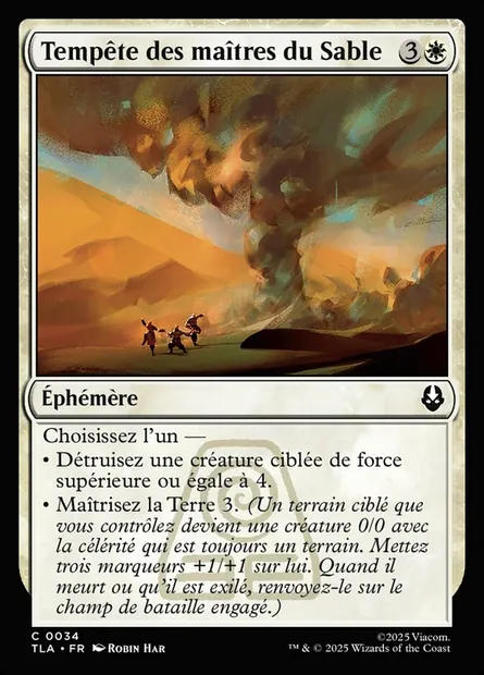 Tempête des maîtres du Sable, carte Magic TLA 34 — extension Avatar: The Last Airbender