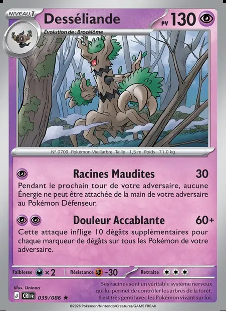 Desséliande, carte Pokémon CRI 039 — extension Chaos Ascendant