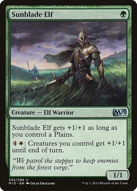 Sunblade Elf, Magic card M15 202 — Magic 2015 set