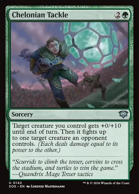 Chelonian Tackle, Magic card SOS 142 — Secrets of Strixhaven set