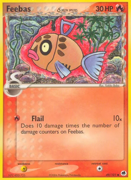Feebas δ, Pokémon card DF 49 — Dragon Frontiers set