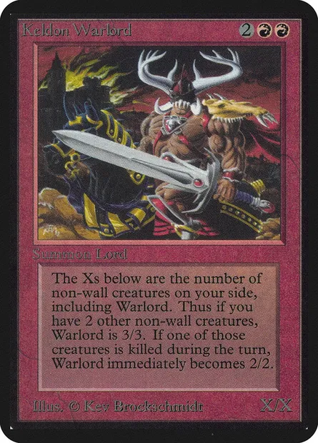 Keldon Warlord, Magic card LEA 160 — Limited Edition Alpha set