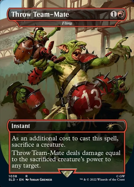 Fling, Magic card SLD 1038 — Secret Lair Drop set