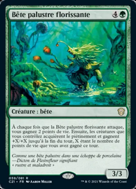Bête palustre florissante, carte Magic C21 59 — extension Commander 2021
