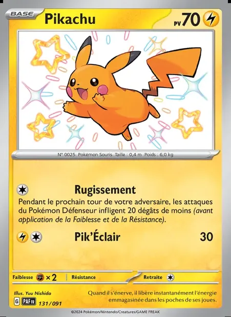 Pikachu, carte Pokémon PAF 131 — extension Destinées de Paldea
