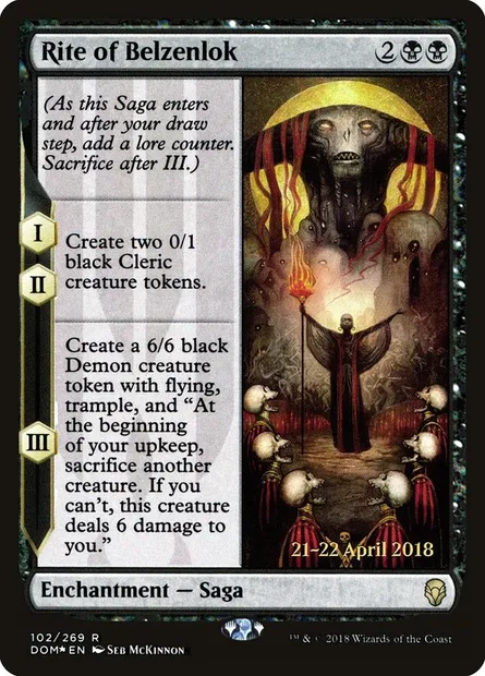 Rite of Belzenlok, Magic card PDOM 102s — Dominaria Promos set