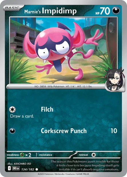 Marnie's Impidimp, Pokémon card DRI 134 — Destined Rivals set