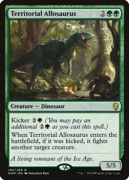 Territorial Allosaurus, Magic card DOM 184 — Dominaria set
