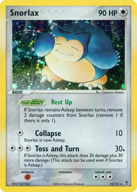 Snorlax, Pokémon card RG 15 — FireRed & LeafGreen set