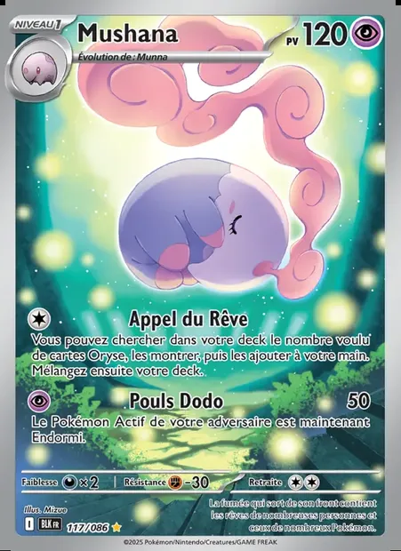 Mushana, carte Pokémon BLK 117 — extension Foudre Noire