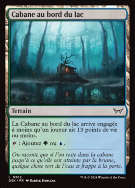 Cabane au bord du lac, carte Magic DSK 262 — extension Duskmourn: House of Horror