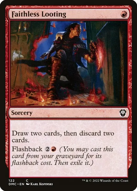 Faithless Looting, Magic card DMC 122 — Dominaria United Commander set