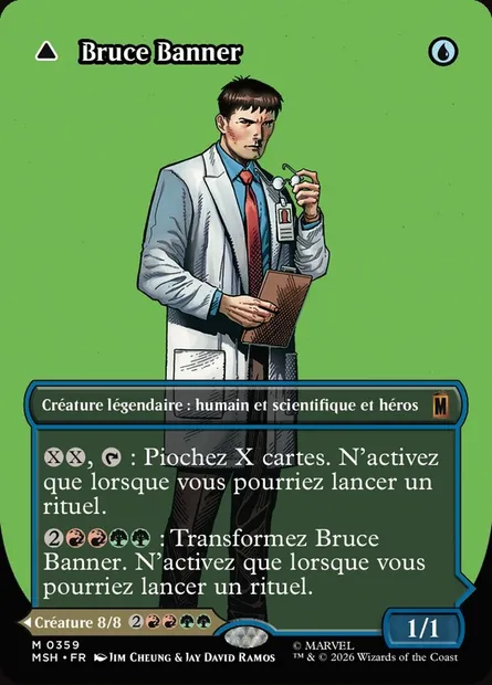 Bruce Banner // L'incroyable Hulk, carte Magic MSH 359 — extension Marvel Super Heroes