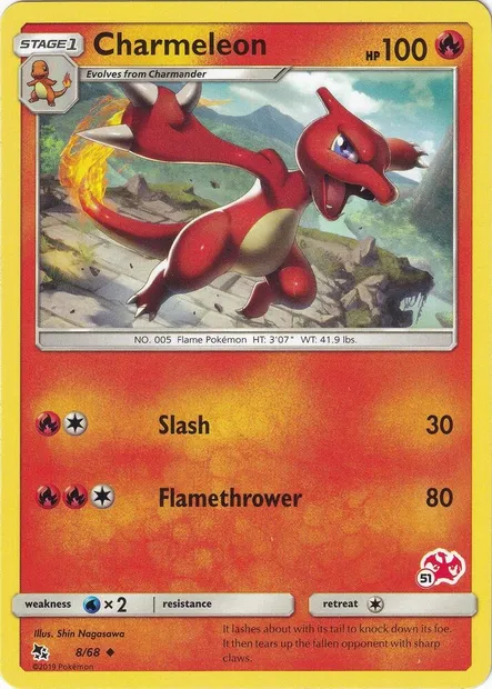 Charmeleon, Pokémon card BA20 008c-51 — Battle Academy 2020 set