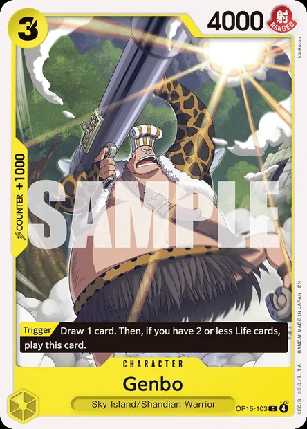 Genbo, One Piece card OP15-103 — ADVENTURE ON KAMI’S ISLAND set