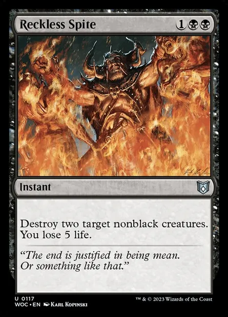Reckless Spite, Magic card WOC 117 — Wilds of Eldraine Commander set