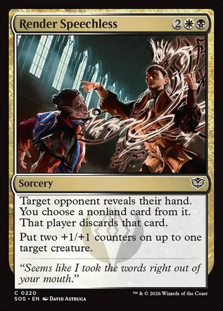 Render Speechless, Magic card SOS 220 — Secrets of Strixhaven set