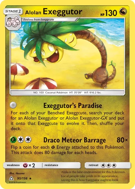 Alolan Exeggutor, Pokémon card UPR 95 — Ultra Prism set