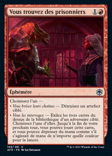 Vous trouvez des prisonniers, carte Magic AFR 169 — extension Forgotten Realms: Aventures dans les Royaumes Oubliés