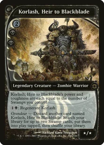 Korlash, Heir to Blackblade, Magic card PFUT 87★ — Future Sight Promos set