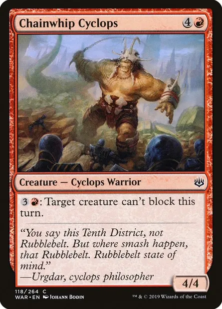 Chainwhip Cyclops, Magic card WAR 118 — War of the Spark set