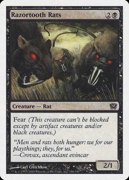Razortooth Rats, Magic card 9ED 158 — Ninth Edition set
