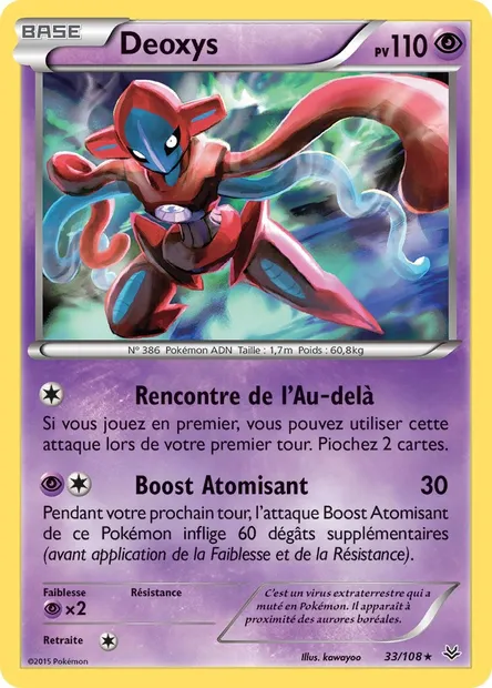 Deoxys, carte Pokémon ROS 33 — extension Ciel Rugissant
