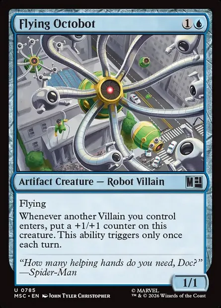 Flying Octobot, Magic card MSC 785 — Marvel Super Heroes Commander set