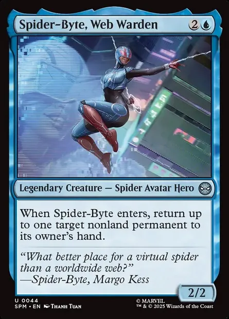 Spider-Byte, Web Warden, Magic card SPM 44 — Marvel's Spider-Man set