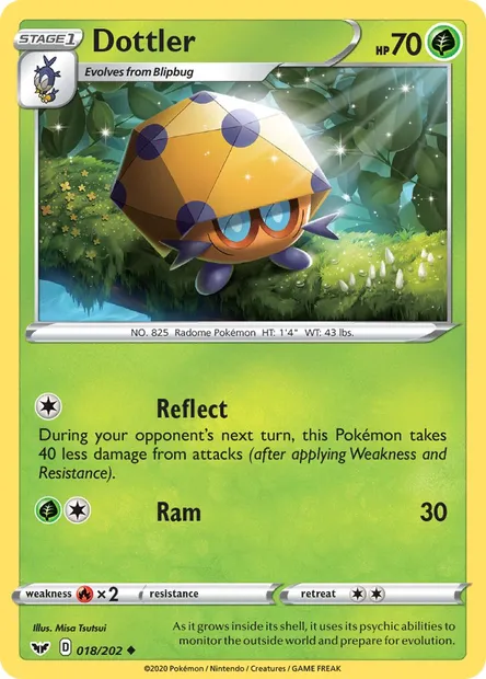 Dottler, Pokémon card SSH 18 — Sword & Shield set