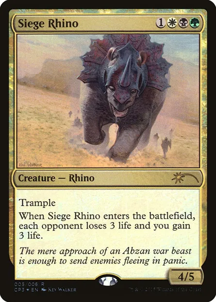 Siege Rhino, Magic card CP3 5 — Magic Origins Clash Pack set