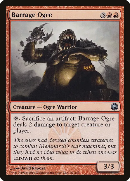 Barrage Ogre, Magic card SOM 83 — Scars of Mirrodin set