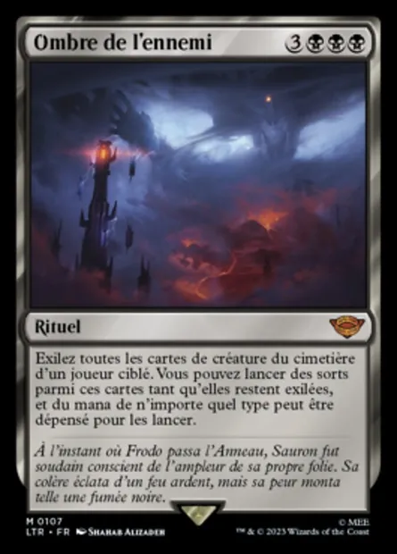 Ombre de l'ennemi, carte Magic LTR 107 — extension Le Seigneur des Anneaux : chroniques de la Terre du Milieu