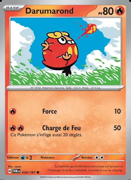 Darumarond, carte Pokémon TWM 034 — extension Mascarade Crépusculaire