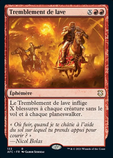 Tremblement de lave, carte Magic AFC 133 — extension Forgotten Realms Commander