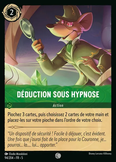 Déduction sous hypnose, carte Disney Lorcana CH5-094 — extension Ciel Scintillant