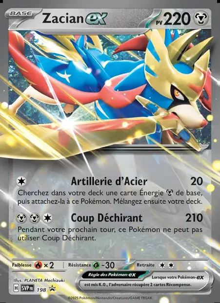 Zacian-ex, carte Pokémon PR-SV 198 — extension SVP Black Star Promos