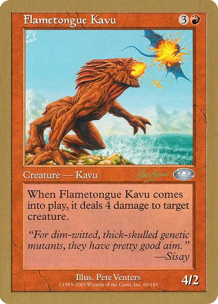 Flametongue Kavu, Magic card WC02 shh60 — World Championship Decks 2002 set