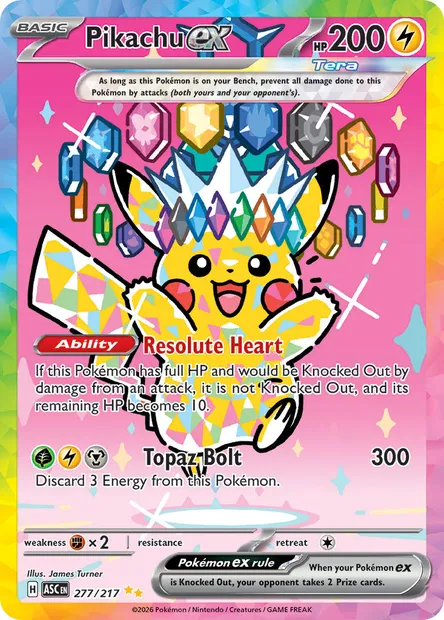 Pikachu ex, Pokémon card ASC 277 — Ascended Heroes set