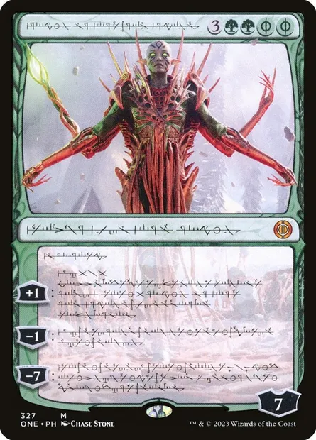 Nissa, Ascended Animist, Magic card ONE 327 — Phyrexia: All Will Be One set