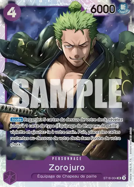 Zorojuro, carte One Piece ST18-004 — extension VIOLET Monkey D. Luffy
