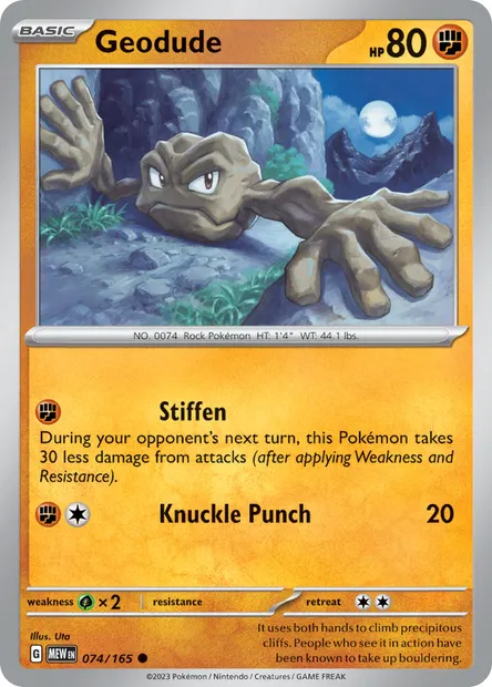 Geodude, Pokémon card MEW 074 — 151 set